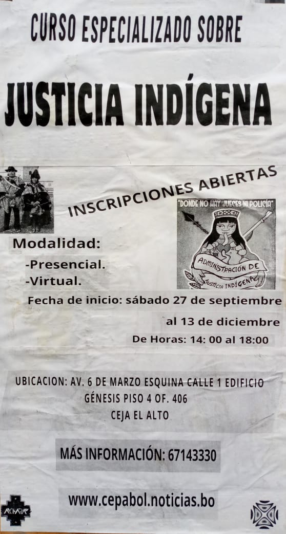 El Alto - curso de Justicia Indígena